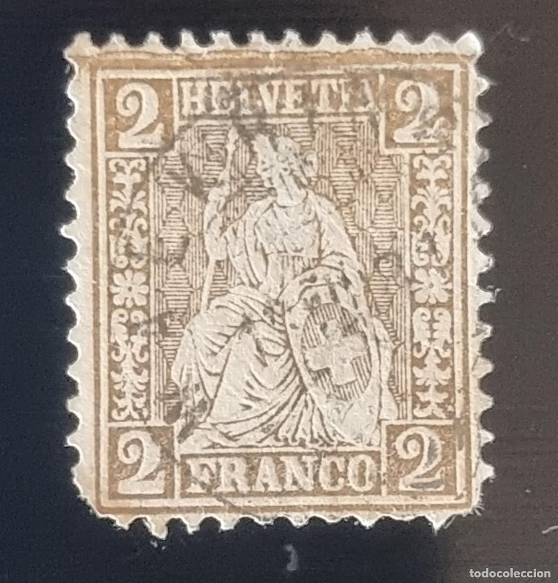 Sellos: SELLO USADO SUIZA. 1862-1863 VALOR FACIAL 2 FRANCOS