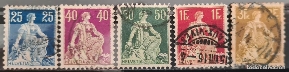 Sellos: Serie de sellos usados de Suiza 1907-17: Helvetia