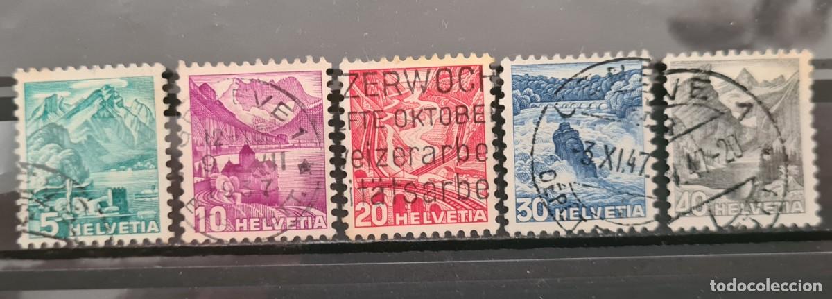 Sellos: Serie de sellos usados de Suiza 1936: tipos de 1934