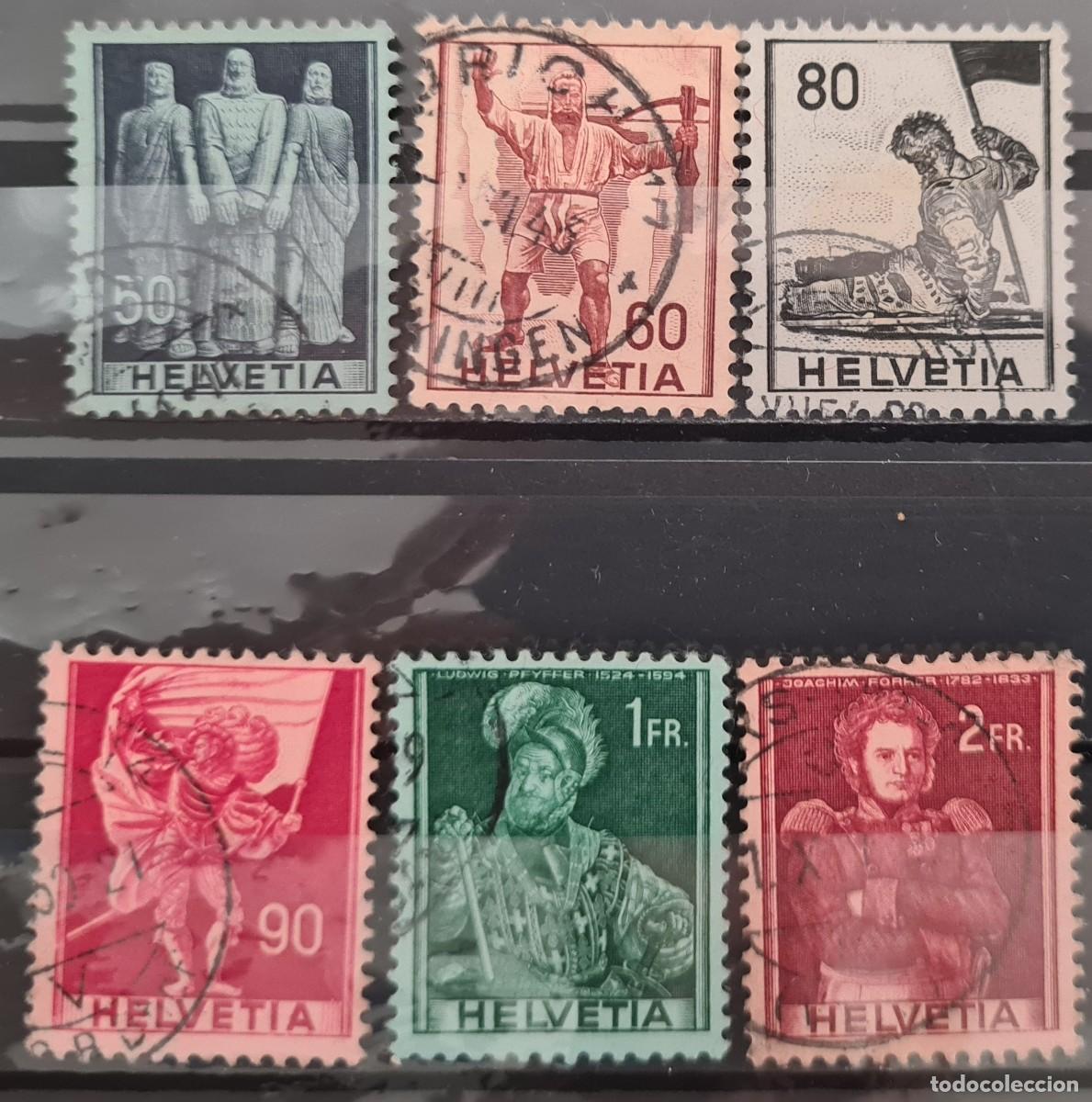 Sellos: Serie de sellos usados de Suiza 1941: serie hist&oacute;rica