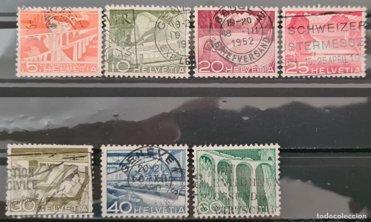 Sellos: Serie de sellos usados de Suiza 1949: T&eacute;cnicas y paisajes