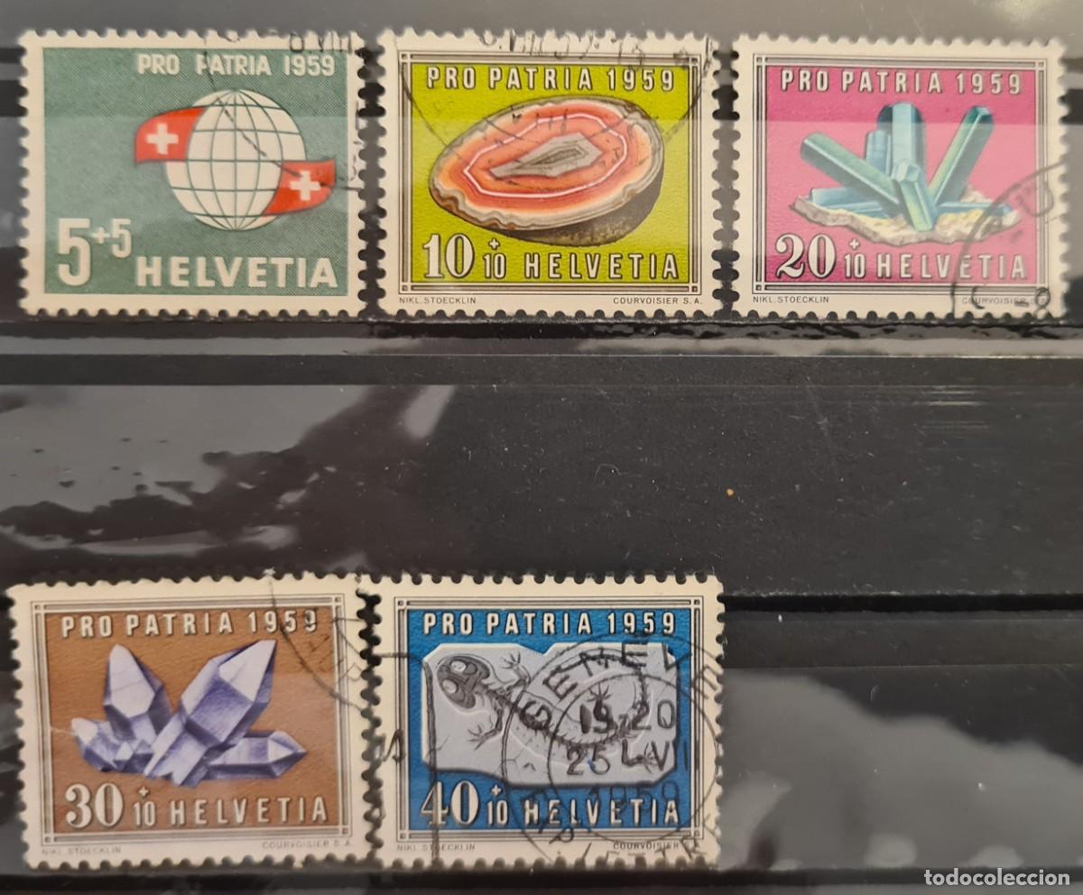 Sellos: Serie completa de sellos usados de Suiza 1959: pro-patria