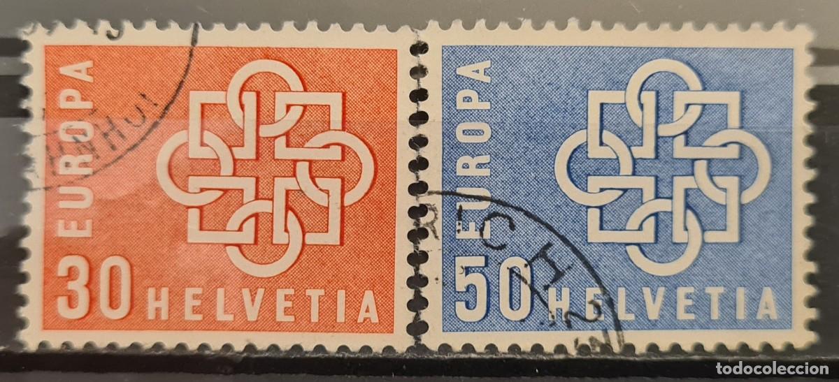 Sellos: Serie completa de sellos usados de Suiza 1959: Europa