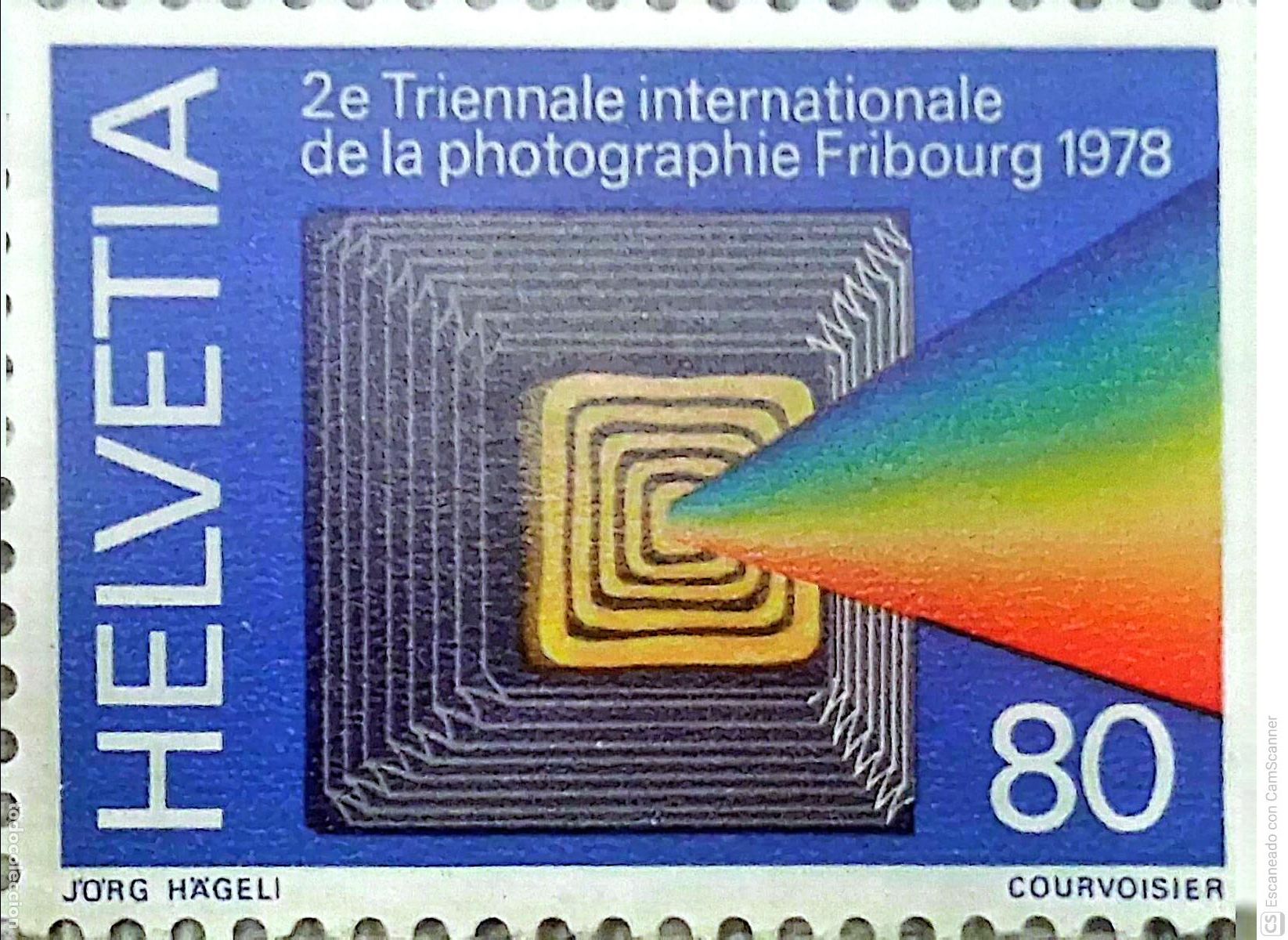 Sellos: Suiza. 1049 2&ordf;Trienal de la fotograf&iacute;a, en Friburgo . 1978. Sellos nuevos y numeraci&oacute;n Yvert.
