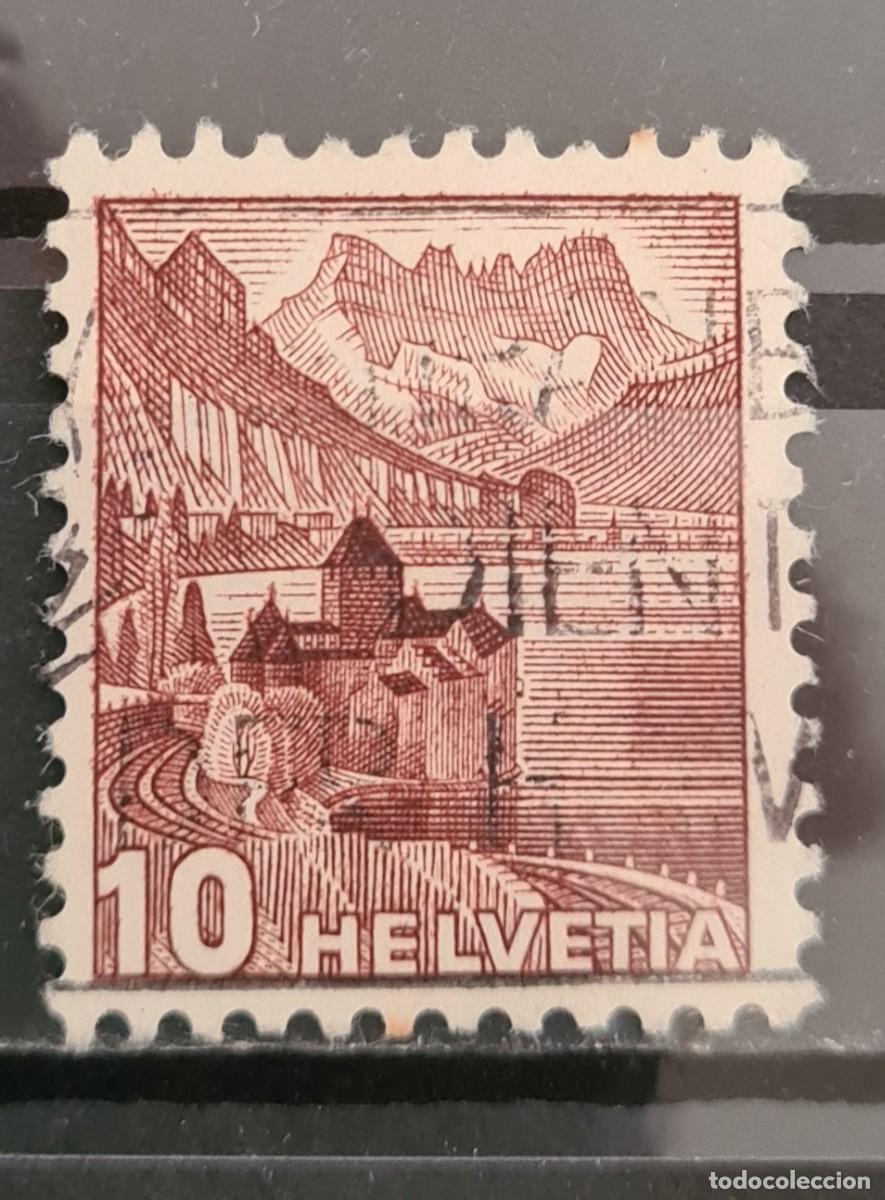 Sellos: Sello usado de Suiza 1939: castillo de Chillon