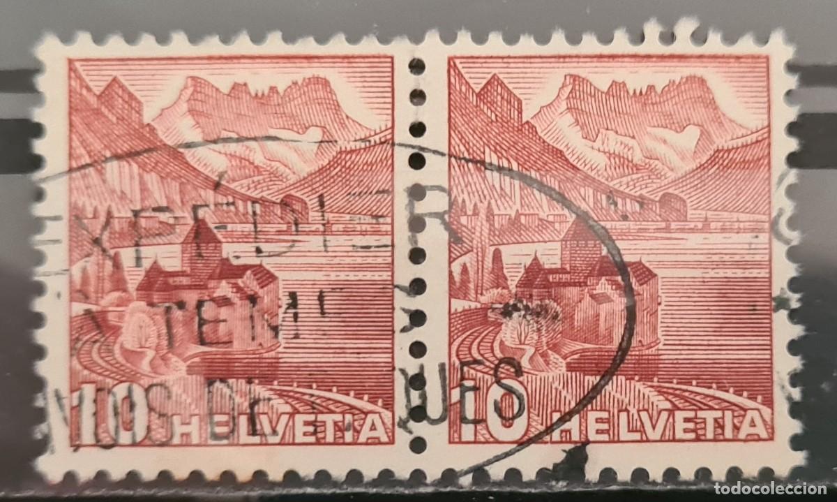 Sellos: Sello usado de Suiza 1943: castillo de Chillon