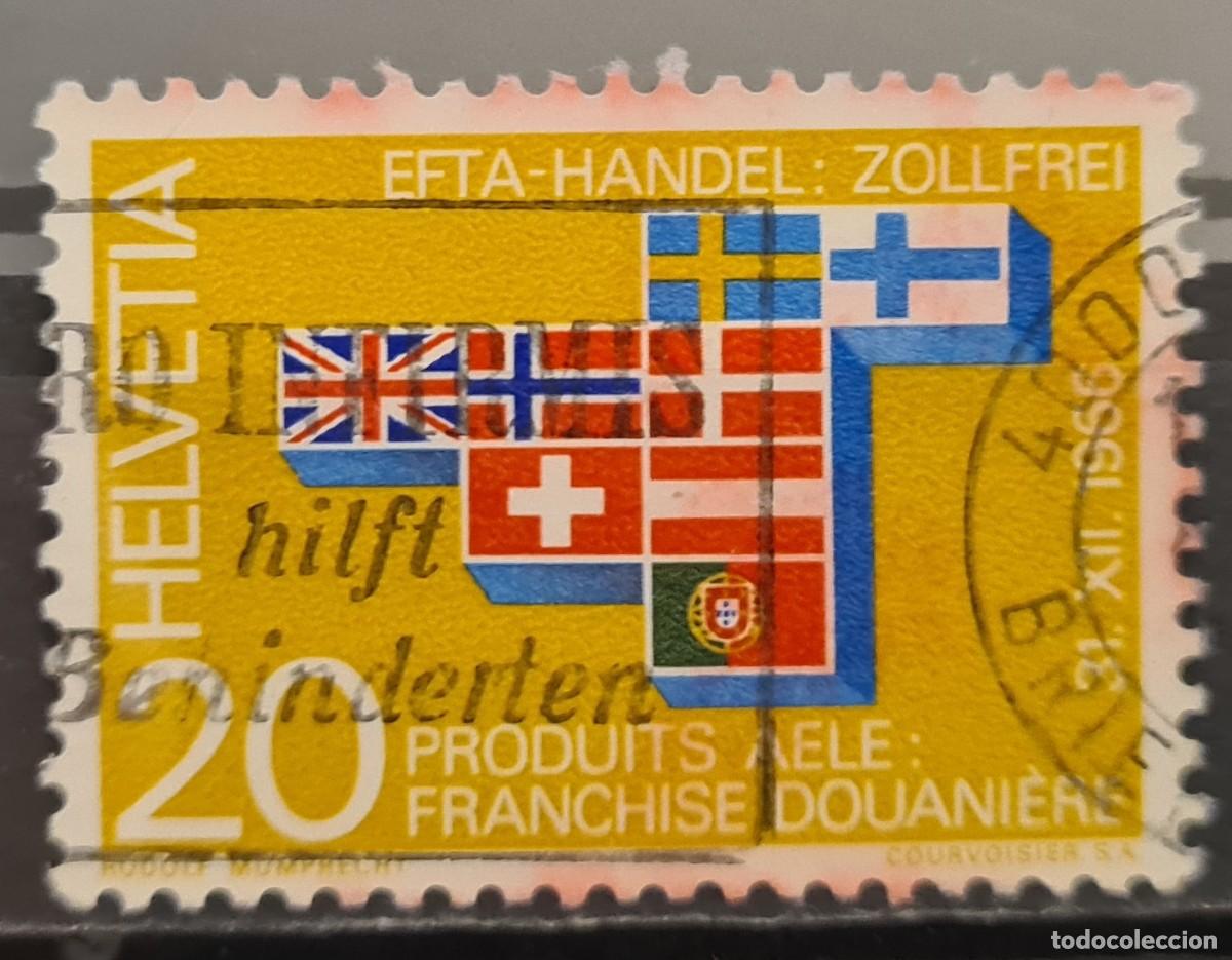 Sellos: Sello usado de Suiza 1967: Asociaci&oacute;n Europea de Libre-Cambio