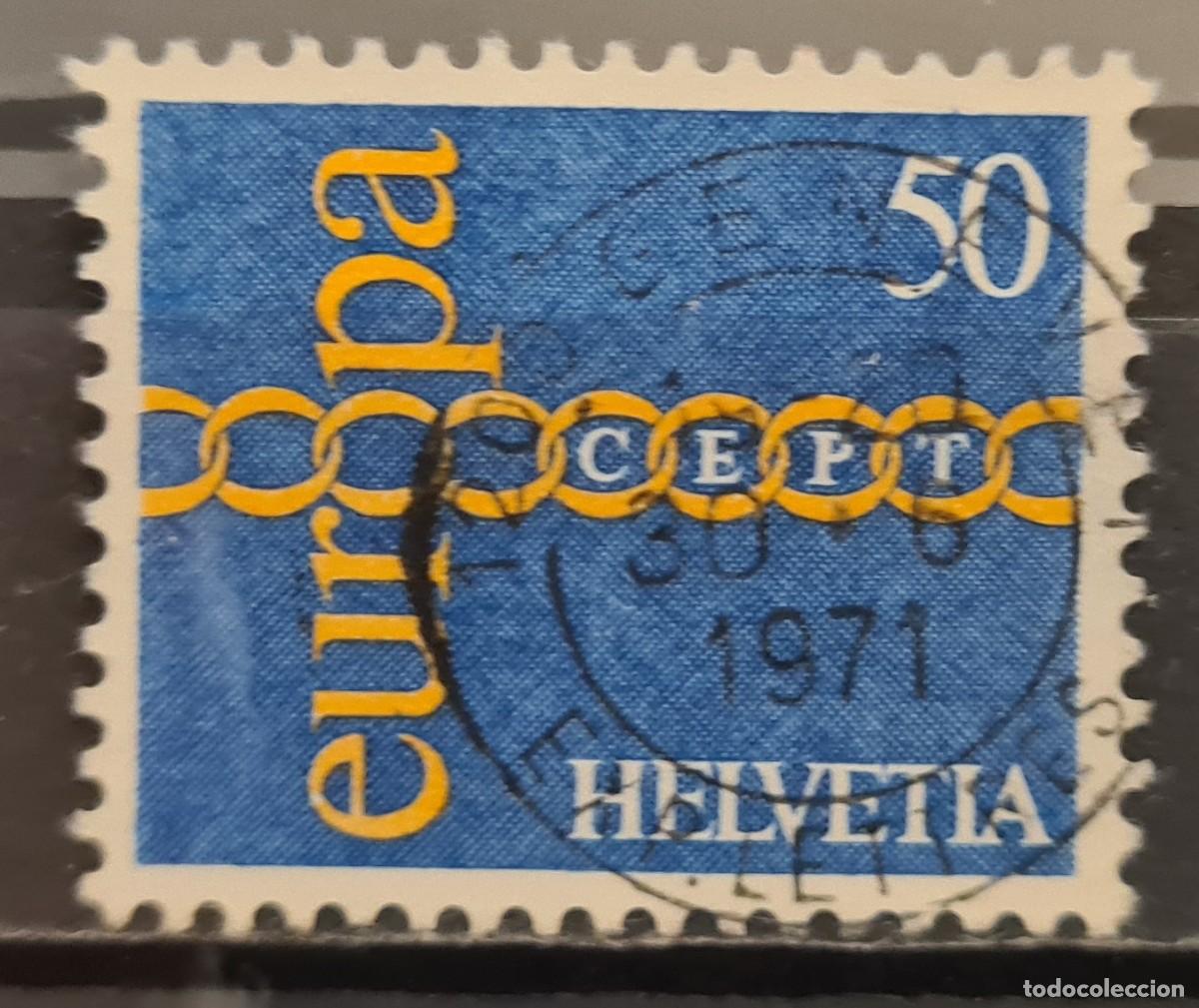 Sellos: Sello usado de Suiza 1971: Europa