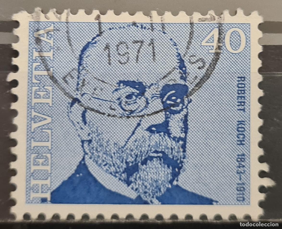 Sellos: Sello usado de Suiza 1971: m&eacute;dicos y hombres de ciencia c&eacute;lebres
