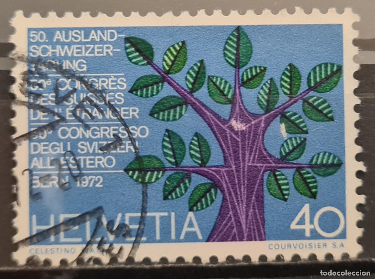 Sellos: Sello usado de Suiza 1972: 50 Congreso de suizos en el extrangero