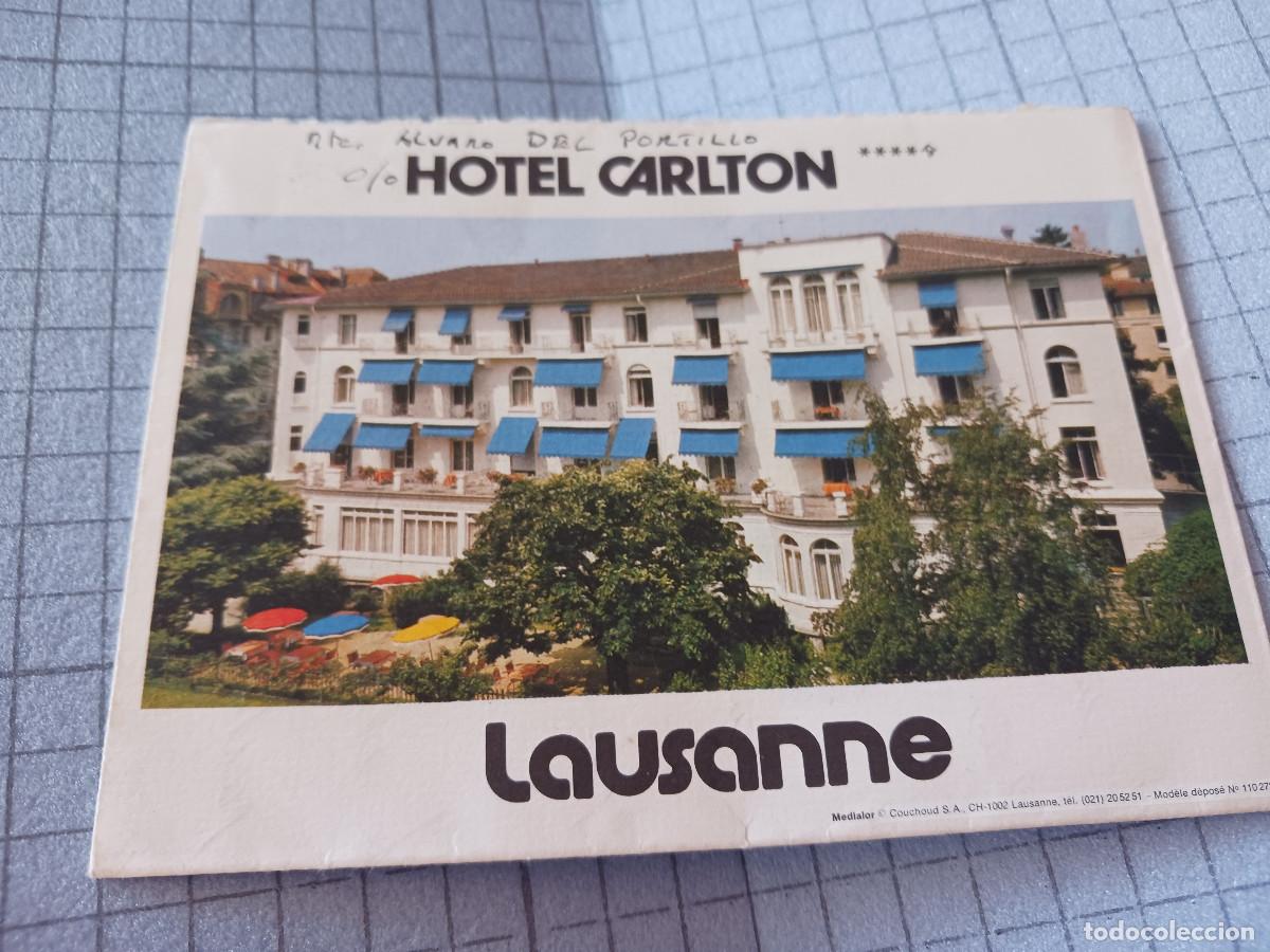 Sellos: carta desplegable de hotel en lausanne, hotel carlton