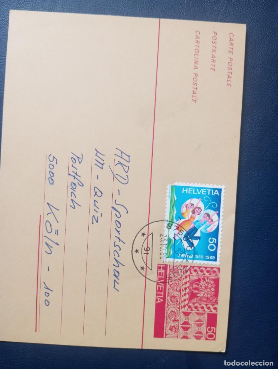 Sellos: SUIZA, 1989, ENTER&Oacute; POSTAL CIRCULADO A ALEMANIA