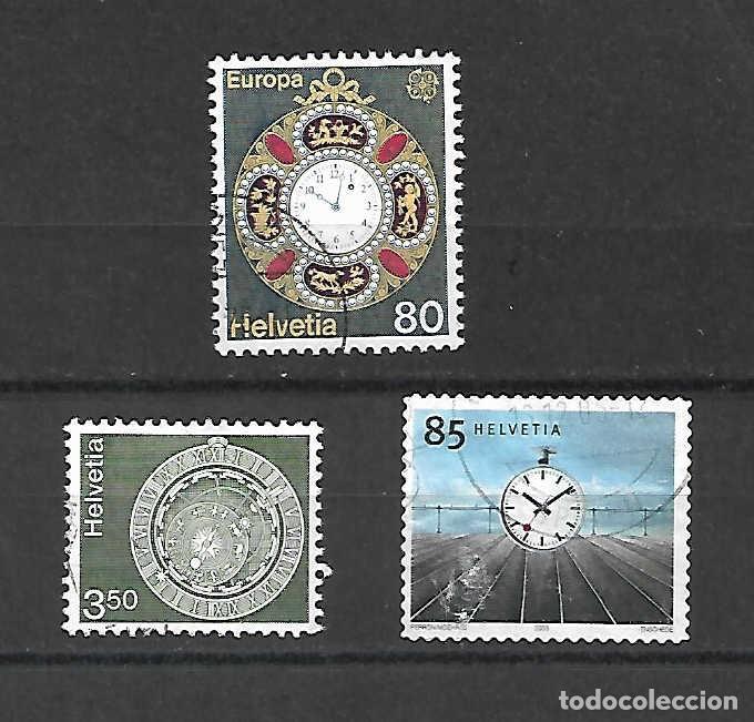 Sellos: 3 sellos de relojes de Suiza. sellos a&ntilde;os 1976/2003