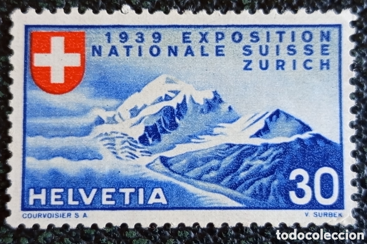 Sellos: Suiza 1939 Expo Z&uacute;rich 30c (Michel 363) MH