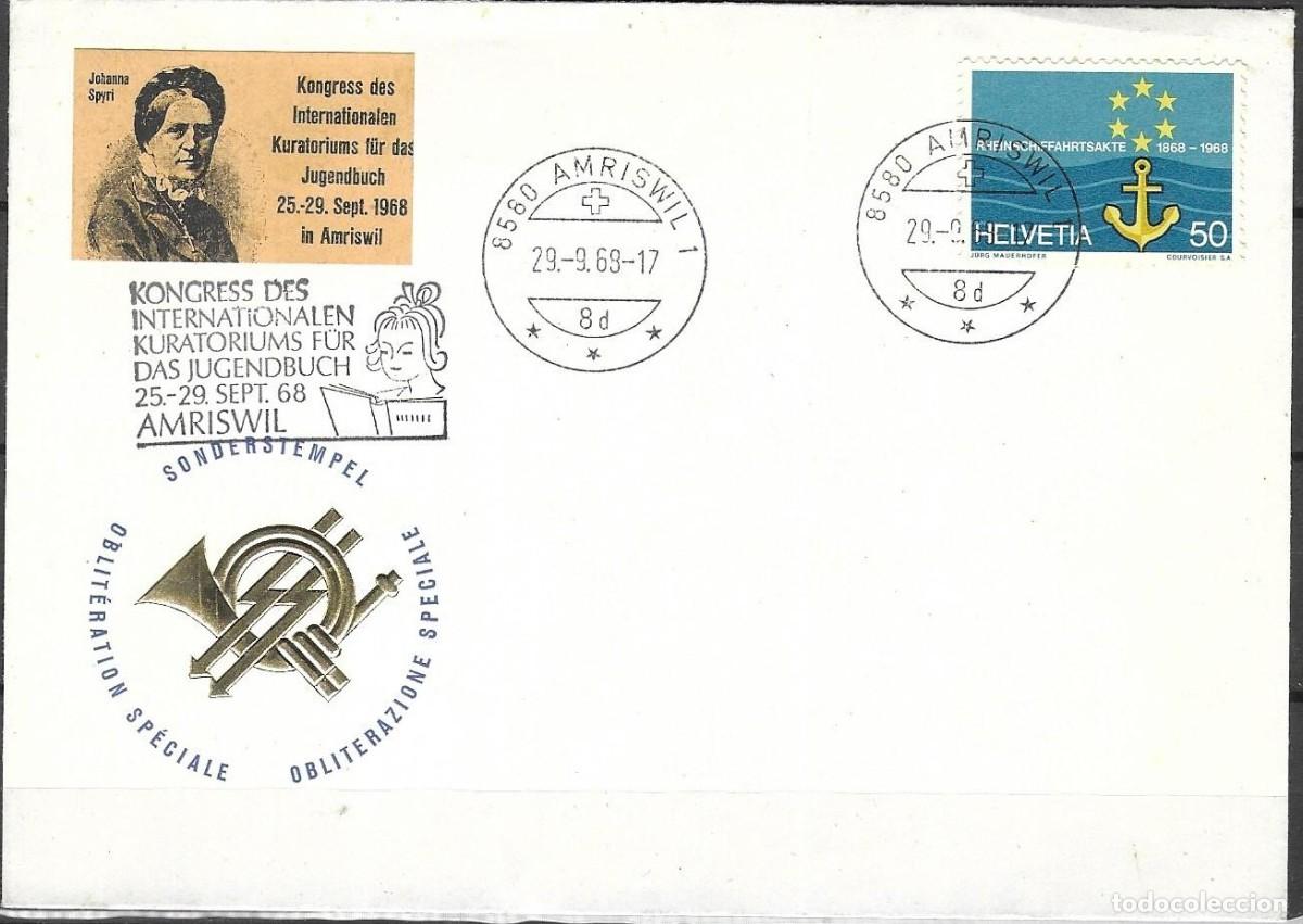 Sellos: SOBRE COMMEMORATIVO DE SUIZA 1968