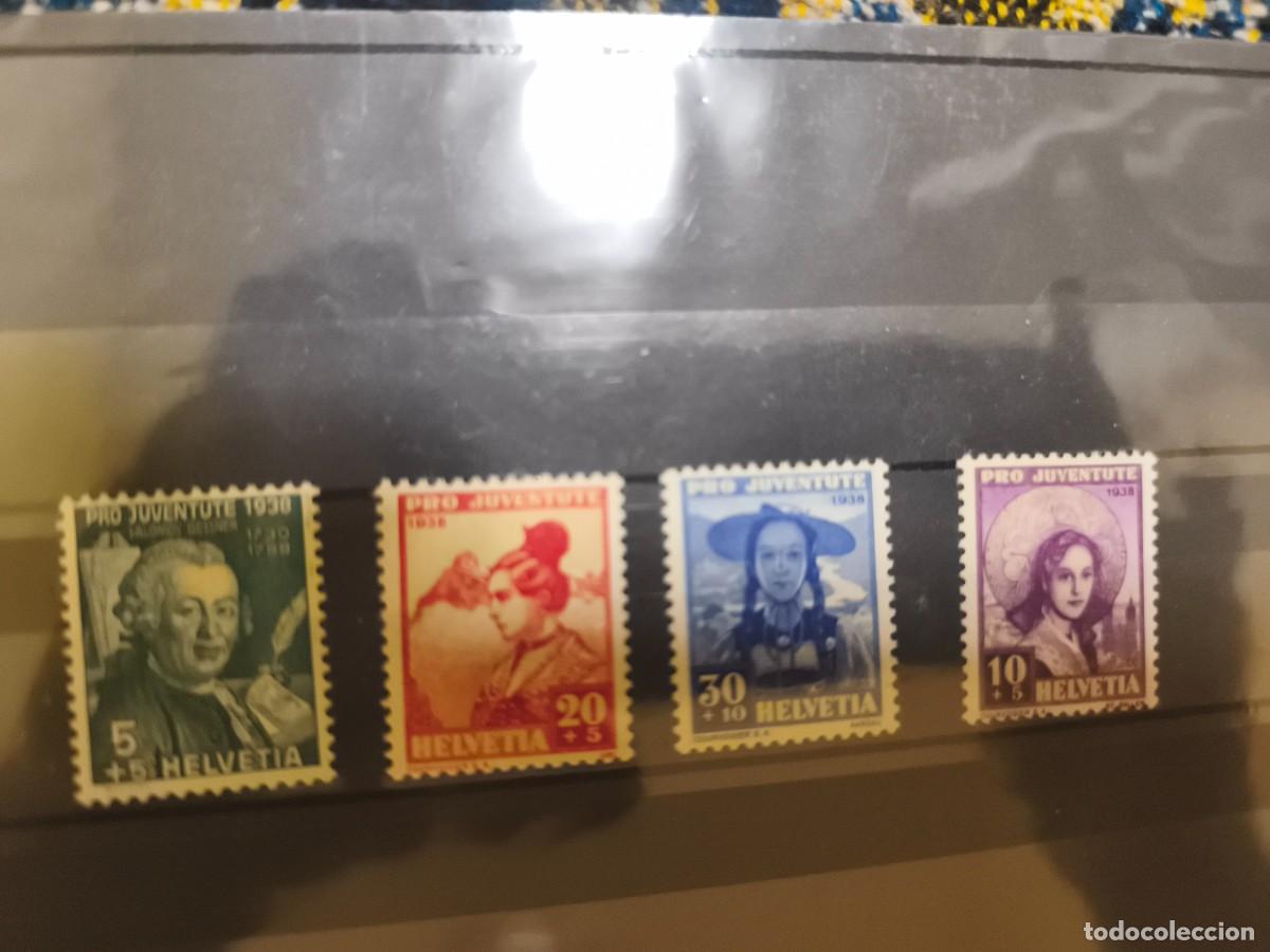 Sellos: 4 sellos de suiza sin circular