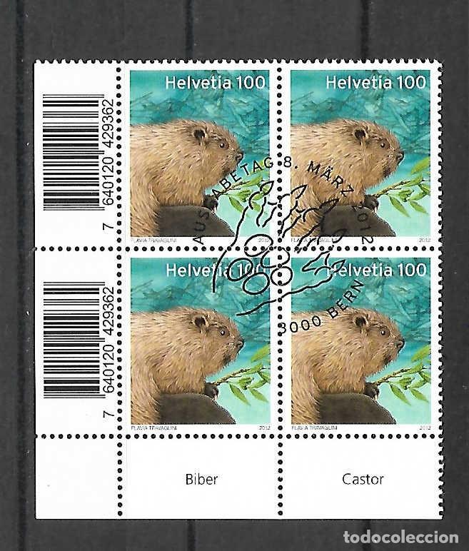 Sellos: Fauna: castor de Suiza . sello del a&ntilde;o 2012 (borde de hoja)