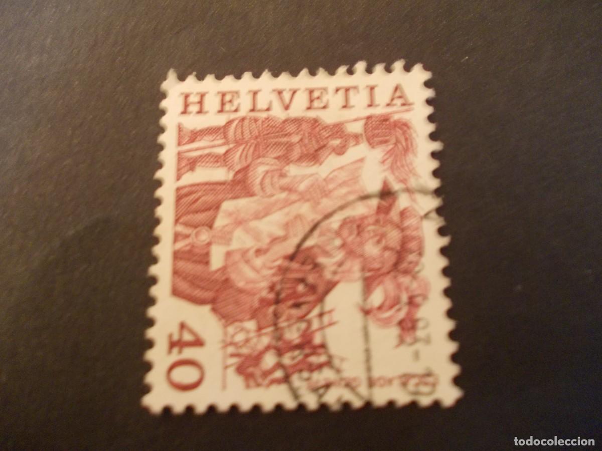 Sellos: Sello Helvetia 40 c&eacute;ntimos Suiza agricultura filatelia hist&oacute;rica 1977