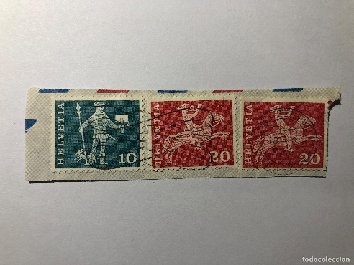 Sellos: Sello postales antiguos de Correos de Suiza del a&ntilde;o 1960, valor facial 10 y 20 c&eacute;ntimos.