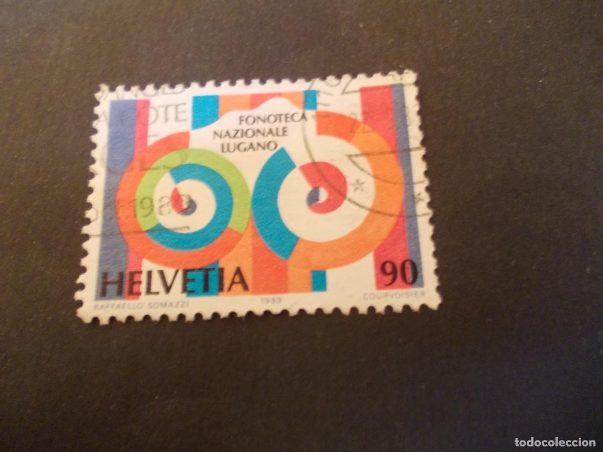 Timbres: Sello Helvetia 90 Fonoteca Nazionale Lugano 1989 archivo sonoro suizo emision suiza
