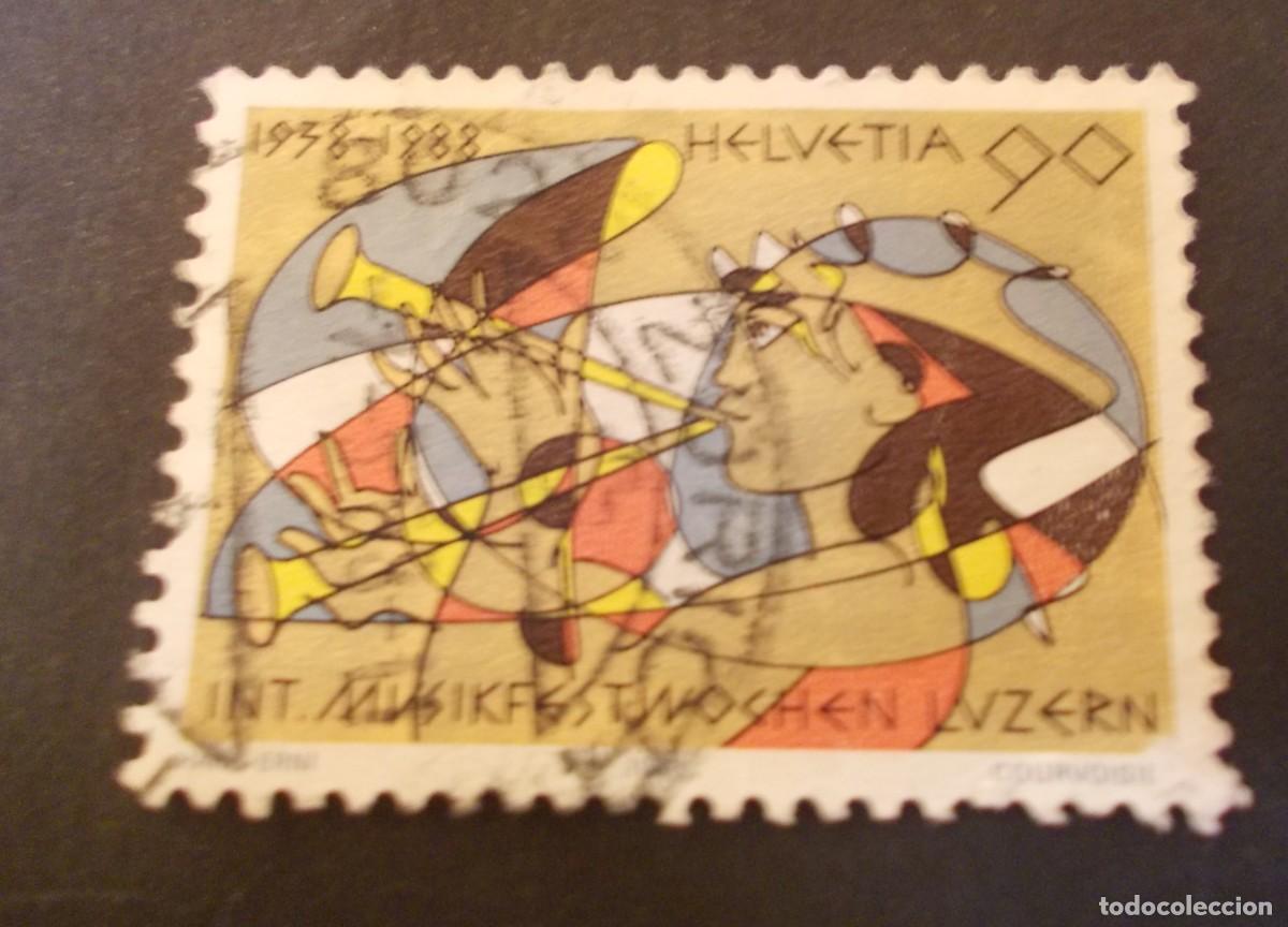 Briefmarken: Sello Helvetia 90 50.&ordm; aniversario de las Semanas Internacionales de 1938 1988 m&uacute;sica emisi&oacute;n Suiza