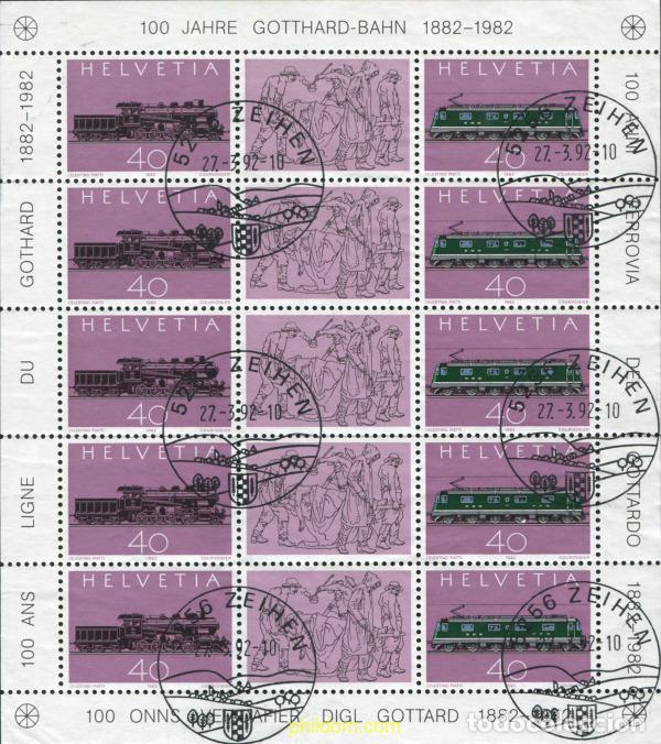 Sellos: 796374 USED SUIZA 1982 CENTENARIO DEL FERROCARRIL DE SAN GOTARDO