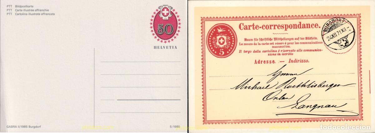 Sellos: 625500 MNH SUIZA 1985 ENTERO POSTAL