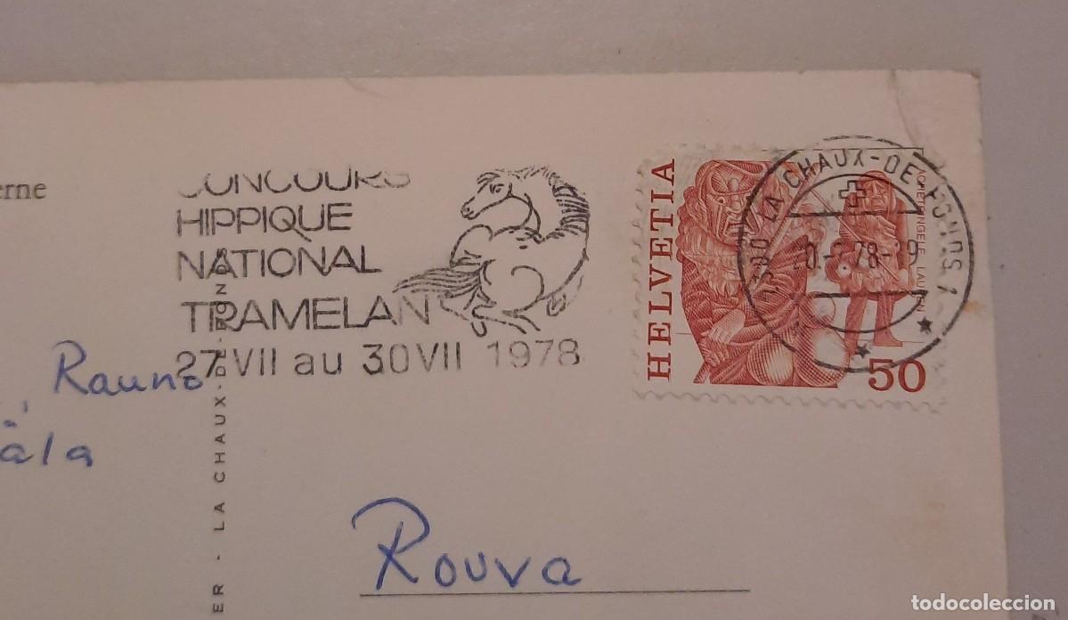 Stamps: Suiza 1978 Hippique National Tramelan postal con matasello especial