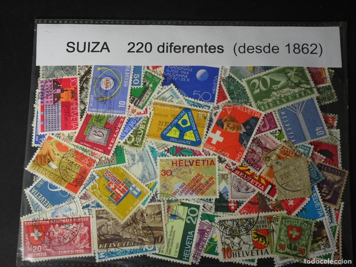 Selos: LOTE DE 220 SELLOS SUIZA, DIFERENTES, DESDE 1862, VER FOTOS