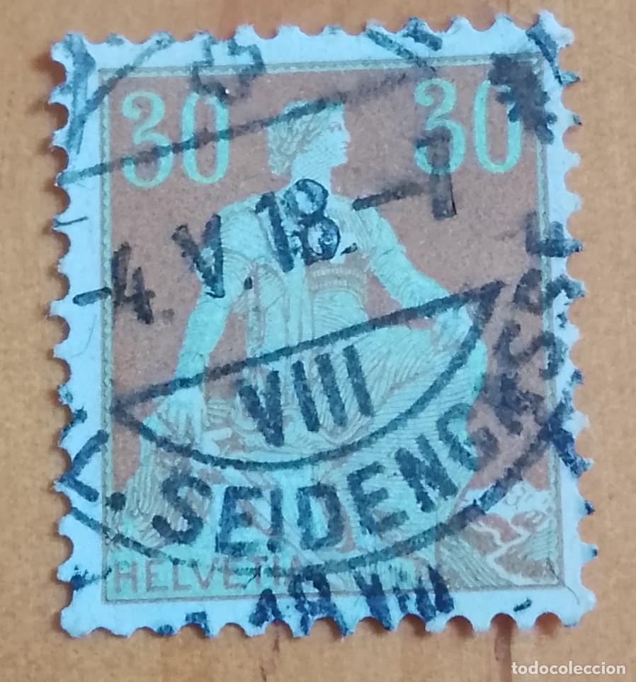 Francobolli: SUIZA - A&Ntilde;O 1909 - FIGURA ALEG&Oacute;RICA - CON MATASELLO IDENTIFICATIVO - VER DESCRIPCI&Oacute;N