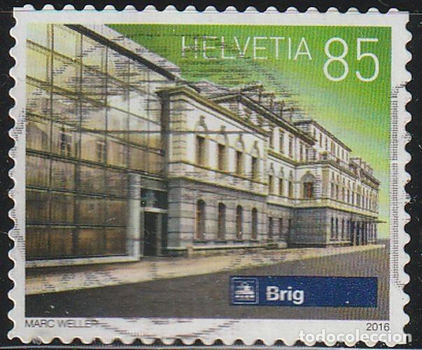 Sellos: Suiza 2016 Scott 1608 Sello &ordm; Estaciones de Tren Suizas Brig Michel 2460 Yvert 2385 Helvetia