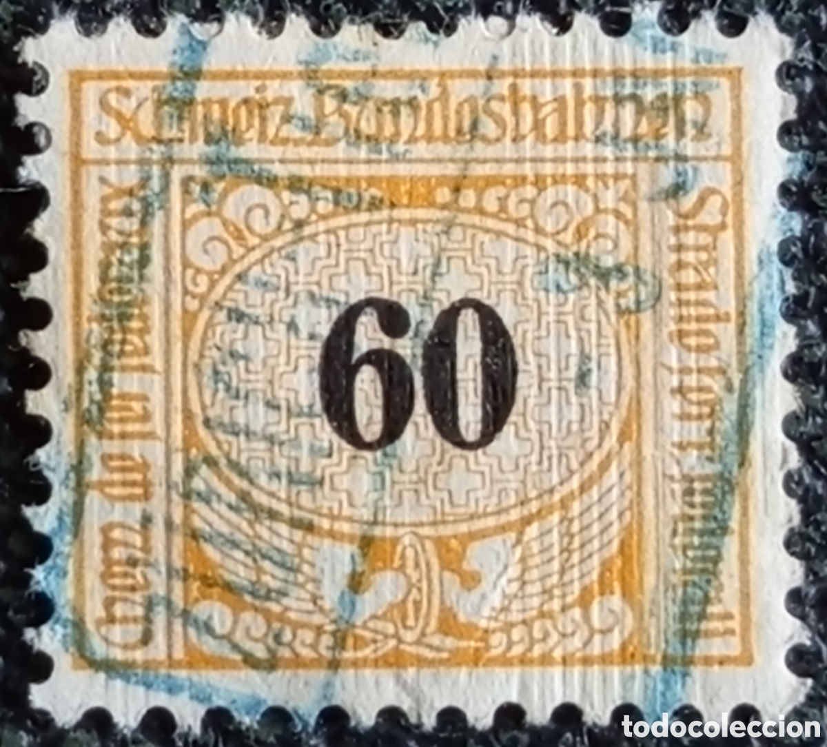 Sellos: Sello Ferroviario de Suiza 1920 Schweiz. Bundesbahnen 60 Rappen Usado