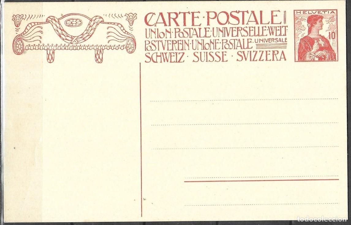 Sellos: SUISSE 1909 - Entero Postal Conmemorativo 10c Rojo - Inauguraci&oacute;n del Monumento de la UPU - Servici
