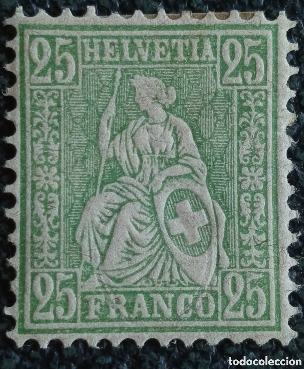 Briefmarken: Sello Suiza 1881 Helvetia Sentada 25c Verde - Yvert n&ordm; 28 / Scott n&ordm; 52 MH