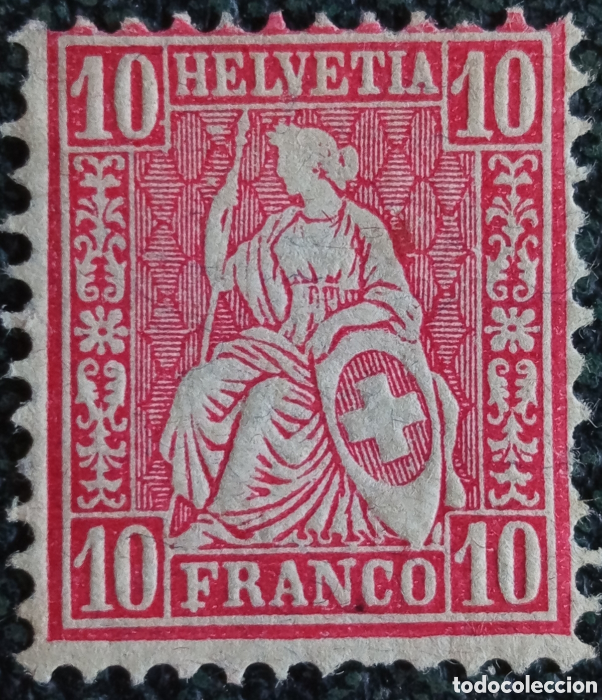 Briefmarken: Sello Suiza 1881 Helvetia Sentada 10c Rosa - Scott n&ordm; 62 / Yvert n&ordm; 51