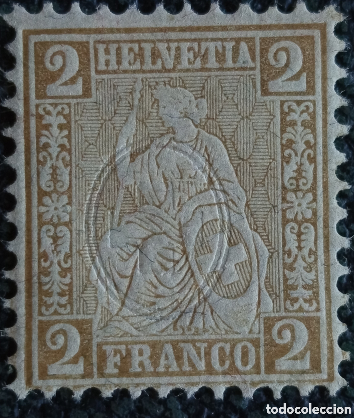 Briefmarken: Sello Suiza 1881 Helvetia Sentada 2c Bistre - Scott n&ordm; 60 / Yvert n&ordm; 49 MH