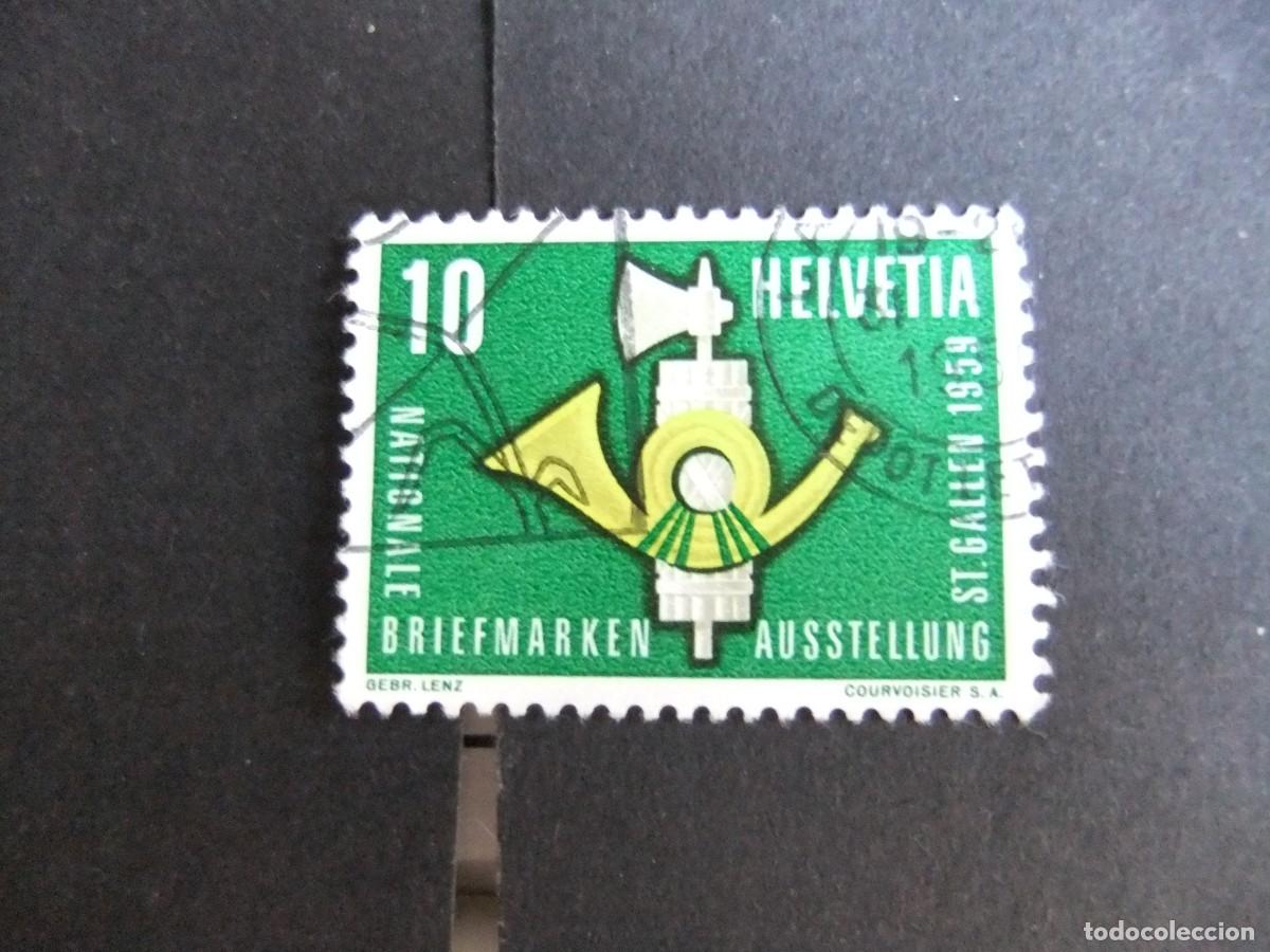 Sellos: L 114 SUIZA HELVETIA 1959 / EXPO FILATELICA / YVERT 622 FU