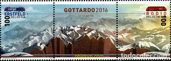 Sellos: 361901 MNH SUIZA 2016 TUNEL DE GOTTARDO
