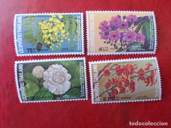 Sellos: tailandia, 1974, semana internacional de la carta escrita, flores, Yvert 702/5 - Foto 1 - 303217398