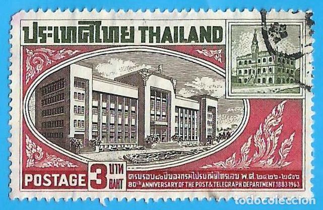 Sellos: Tailandia. 1963. Scott # 396. Edificios de Correos y Telegrafos - Foto 1