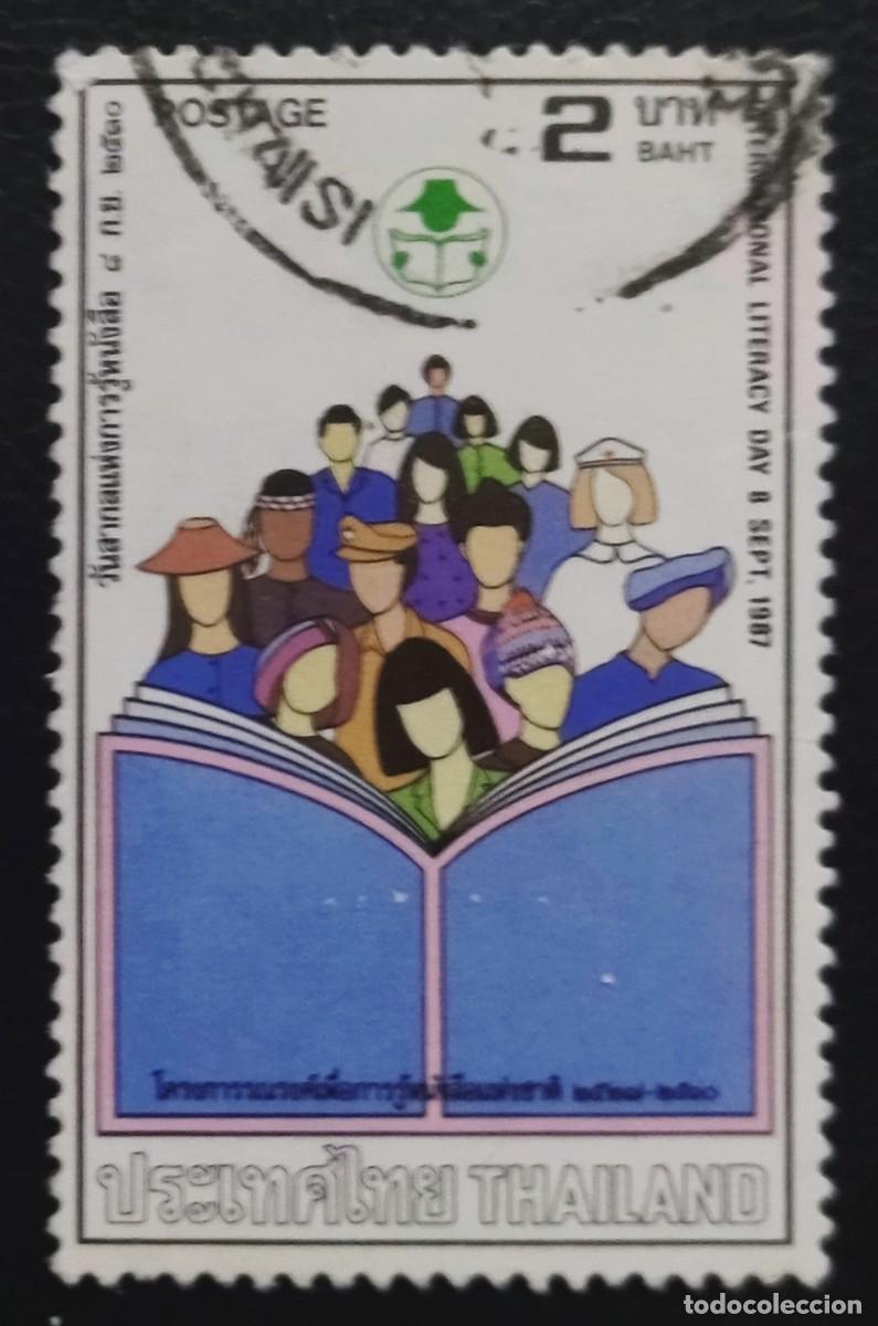 Sellos: TAILANDIA 1987 D&iacute;a Internacional del Libro. USADO. - Foto 1