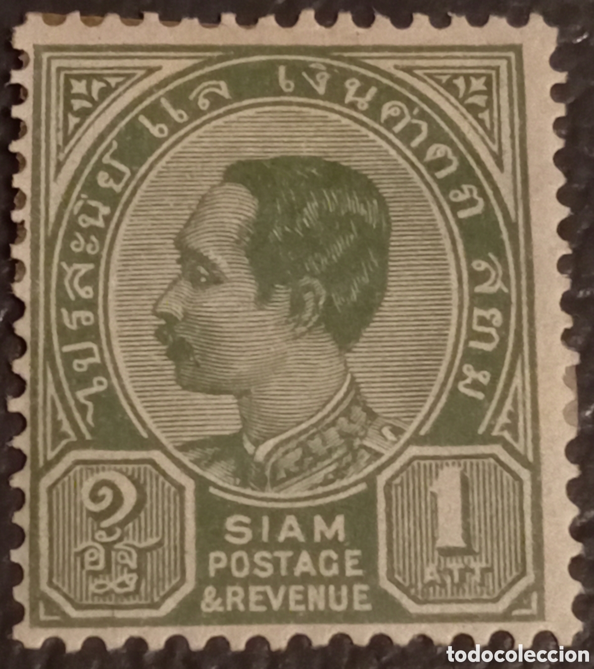 Sellos: Tailandia Siam 1899 - Rey Chulalongkorn 1 Att Gris Verde (Michel 28) MH