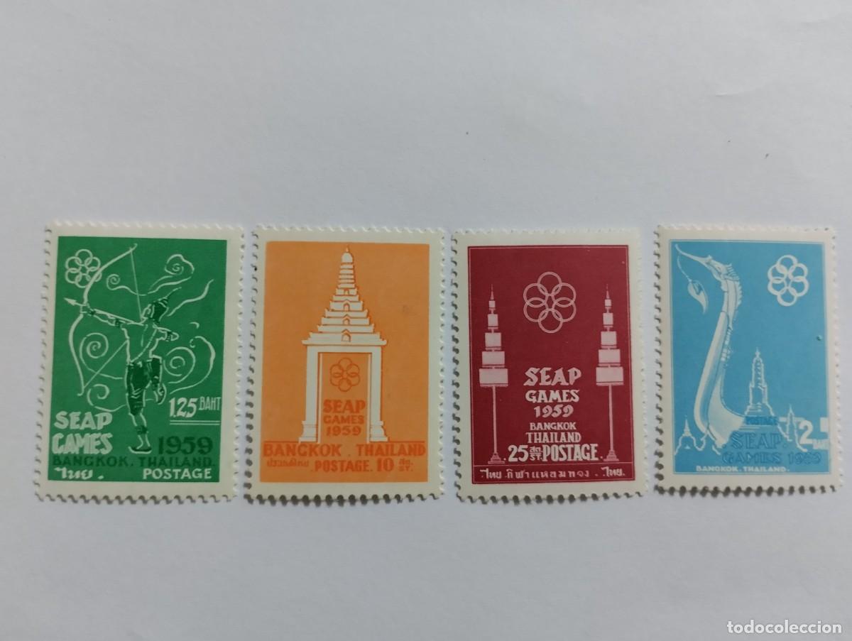 Sellos: SELLOS TAILANDIA/BANG KON, A&Ntilde;O 1959, SERIE COMPLETA**MNH, JUEGOS DEPORTIVOS SUDESTE ASI&Aacute;TICO