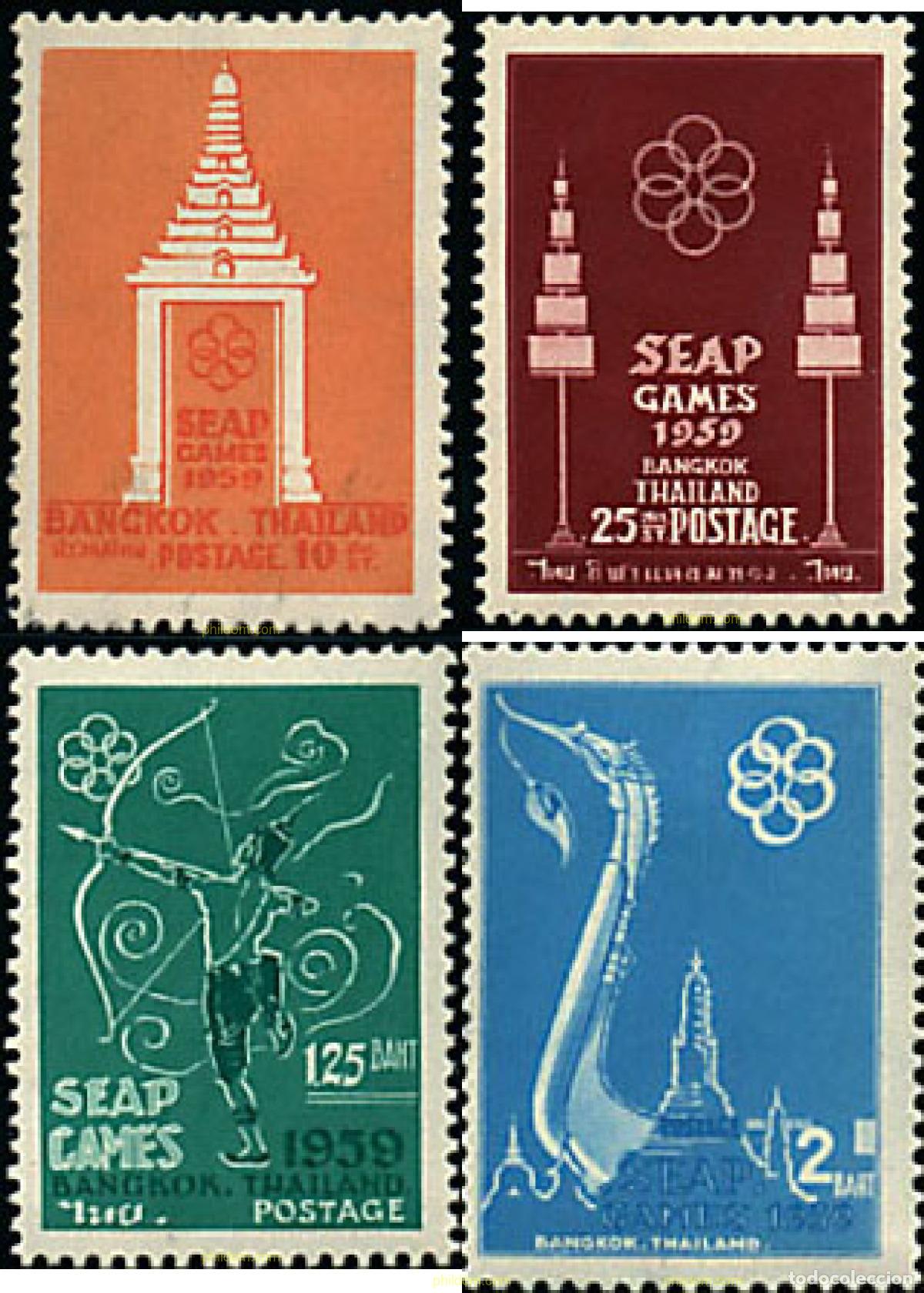 Sellos: 27419 MNH TAILANDIA 1959 JUEGOS DEL SUDESTE ASIATICO