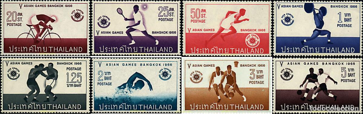 Sellos: 281115 HINGED TAILANDIA 1966 5 JUEGOS ASIATICOS