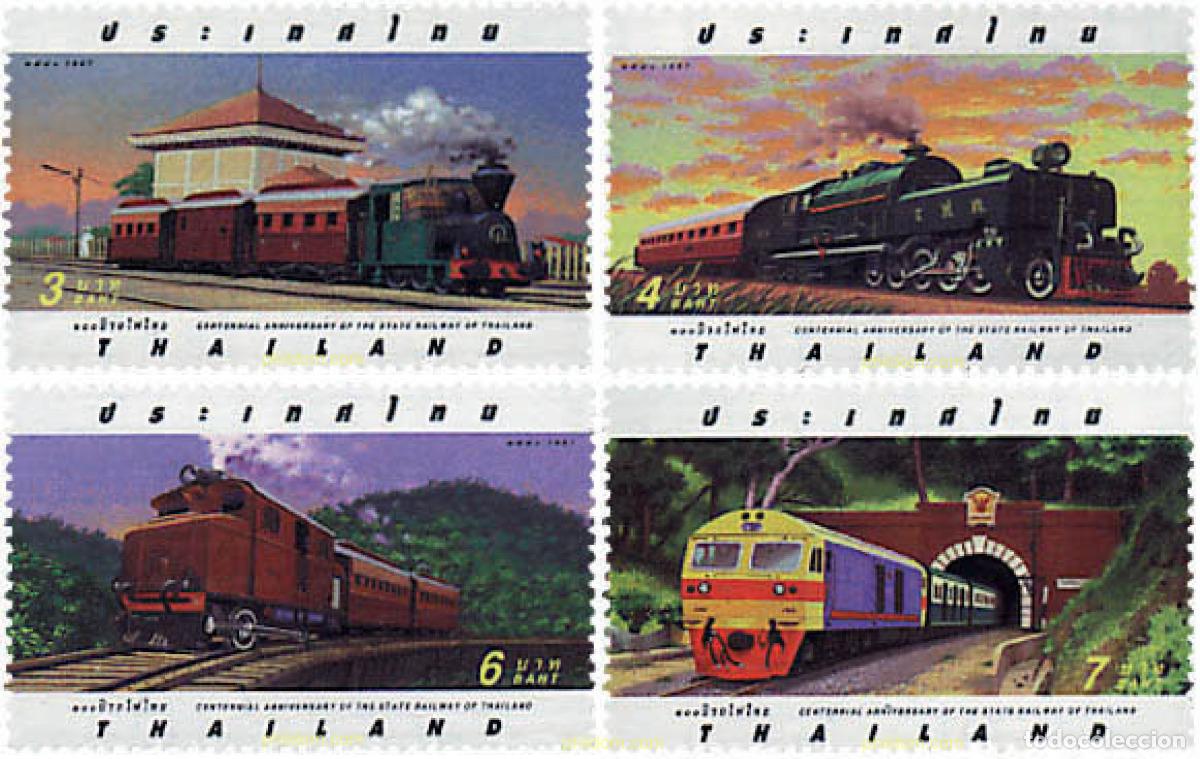 Sellos: 59169 MNH TAILANDIA 1997 CENTENARIO DEL FERROCARRIL EN TAILANDIA