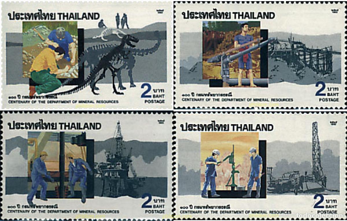 Sellos: 97504 MNH TAILANDIA 1992 CENTENARIO DEL SERVICIO DE RECURSOS MINERALES