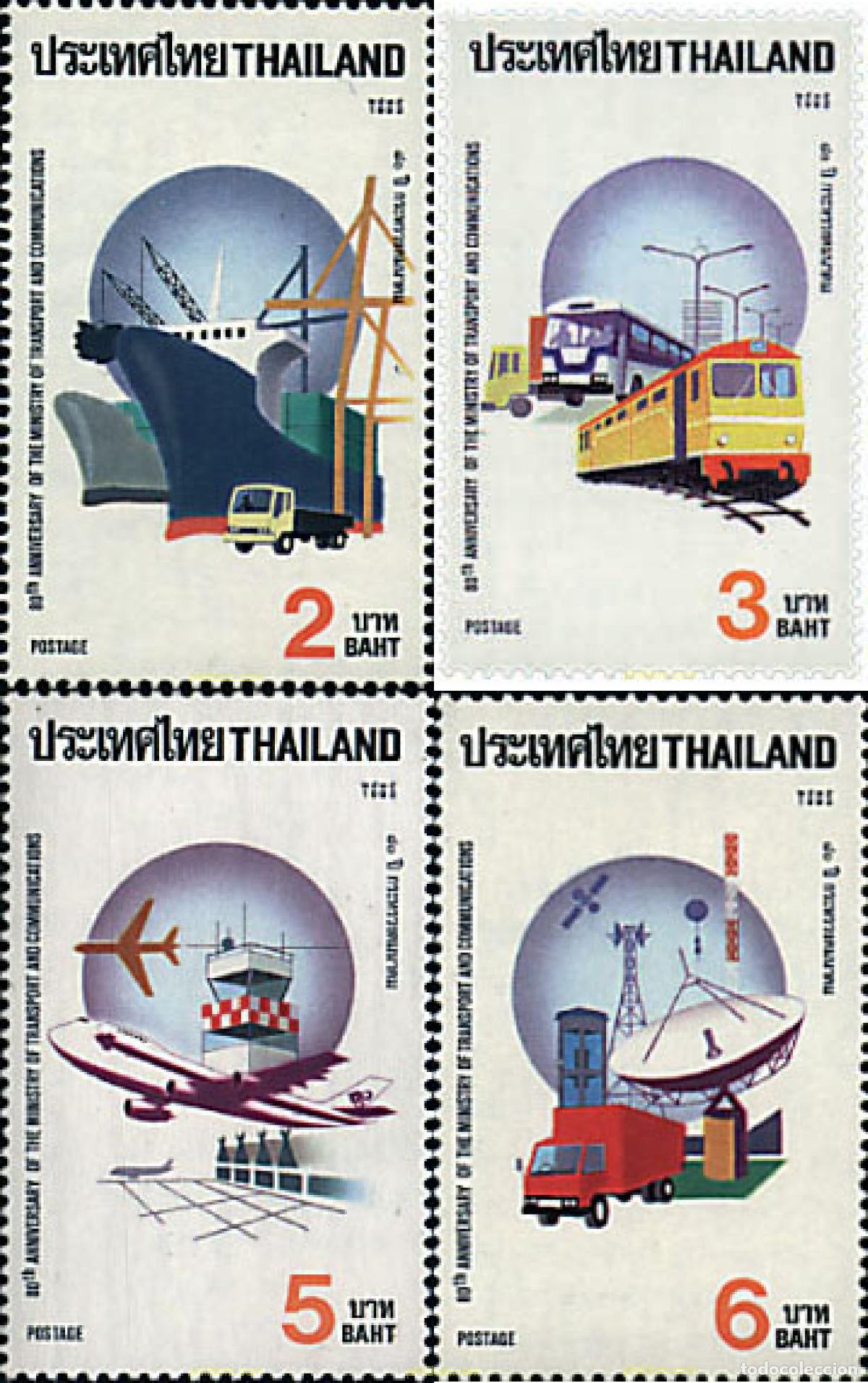 Sellos: 90711 MNH TAILANDIA 1992 80 ANIVERSARIO DEL MINISTERIO DE TRANSPORTES Y COMUNICACIONES