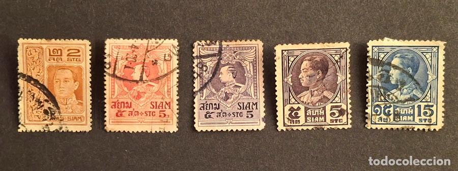 Sellos: D&eacute;cada de 1920, Siam actual Tailandia, 5 sellos