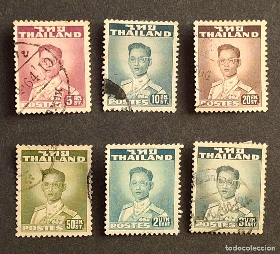 Sellos: 1951-1961, Tailandia 6 sellos del Rey Bhumibol Adulyadej